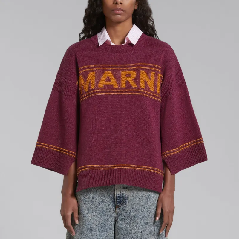 MARNI Logo Intarsia Knit Crewneck Jumper-1