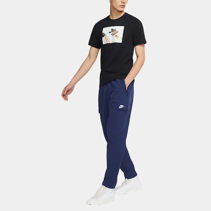 Nike Knitted Sports Pants Men's Navy Blue-2