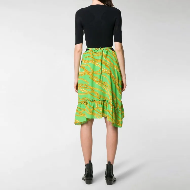 Balenciaga Chain Print Dress 'Green/Black'-3