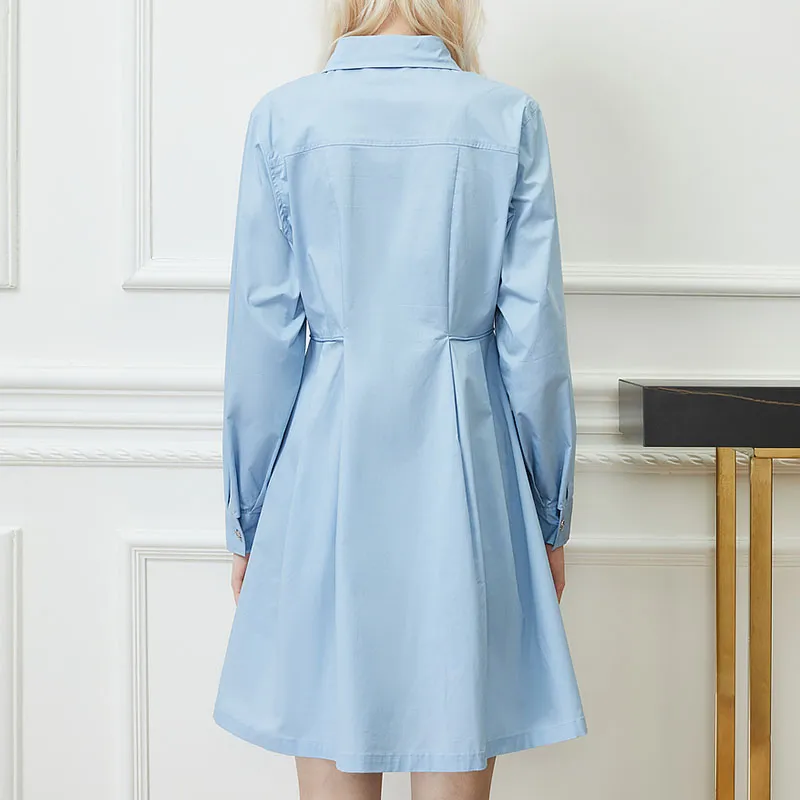 DKNY Long-Sleeved Dresses Women's Light Blue-3