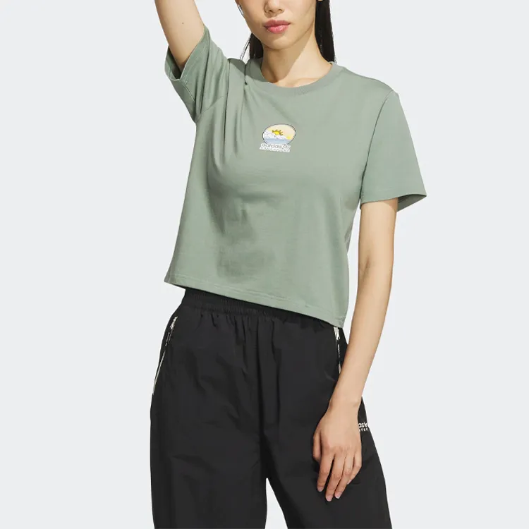 Adidas Originals Crop Tops Women's Dusty Green-1