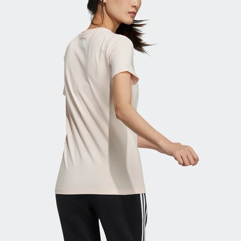 Adidas Set in Sleeve T Shirt Women's Pink Tin-1