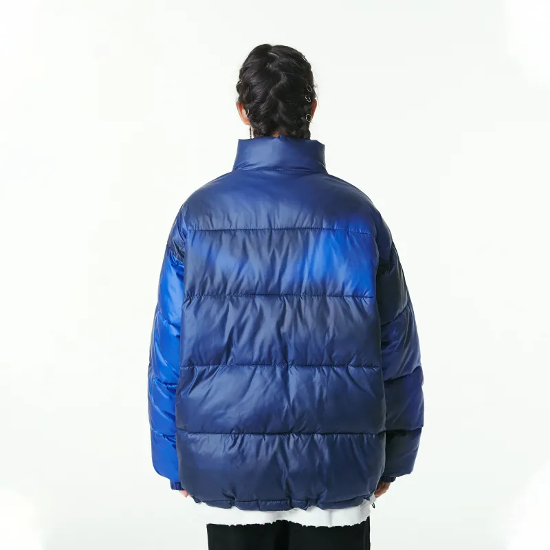 Teach Peace Puffer Jackets Unisex Blue-3