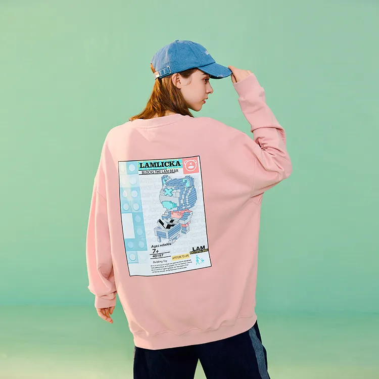 LAMLICKA Crew Neck Loose Fit Regular Sweatshirt Unisex-3