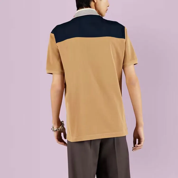 GUCCI Knitted Contrast trim Polo Shirt-3