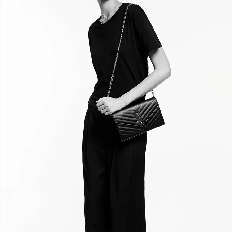 SAINT LAURENT Leather Shoulder Bag Women's Deep Red-8
