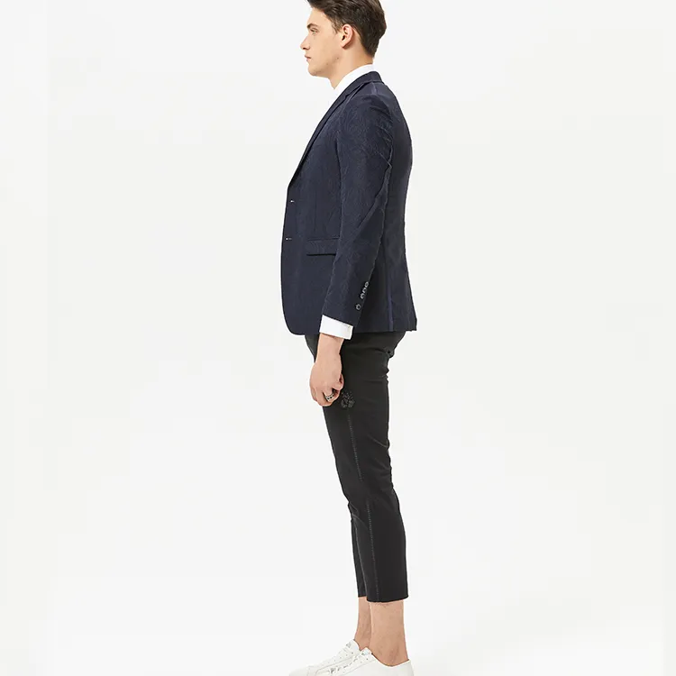 DAVID NAMAN Business Suits Men Navy Blue-3