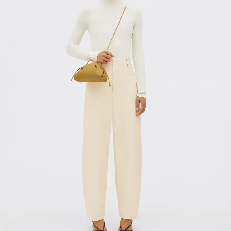 Bottega Veneta POUCH Cloud Bag Cow Leather Clutch Mini Women's Cream Hard Candy Color-4