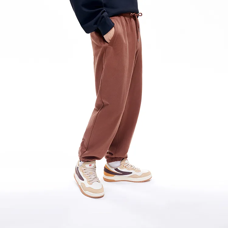 FILA FUSION Knitted Sweatpants Men Raccoon Brown-2