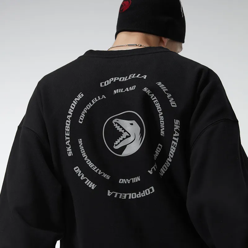 COPPOLELLA Pullover Loose Fit Regular Sweatshirt Unisex Black-4