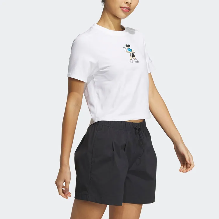 Adidas X SEEBIN Co branded SS23 Crop Tops Women's White-3