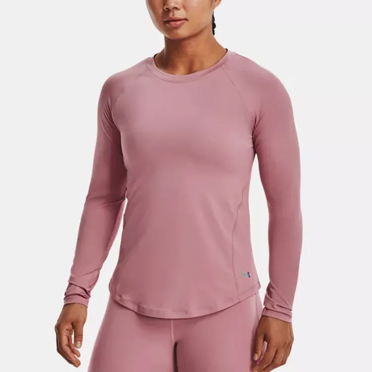 Under Armour RUSH Raglan Sleeve T Shirt Women's Pink-3