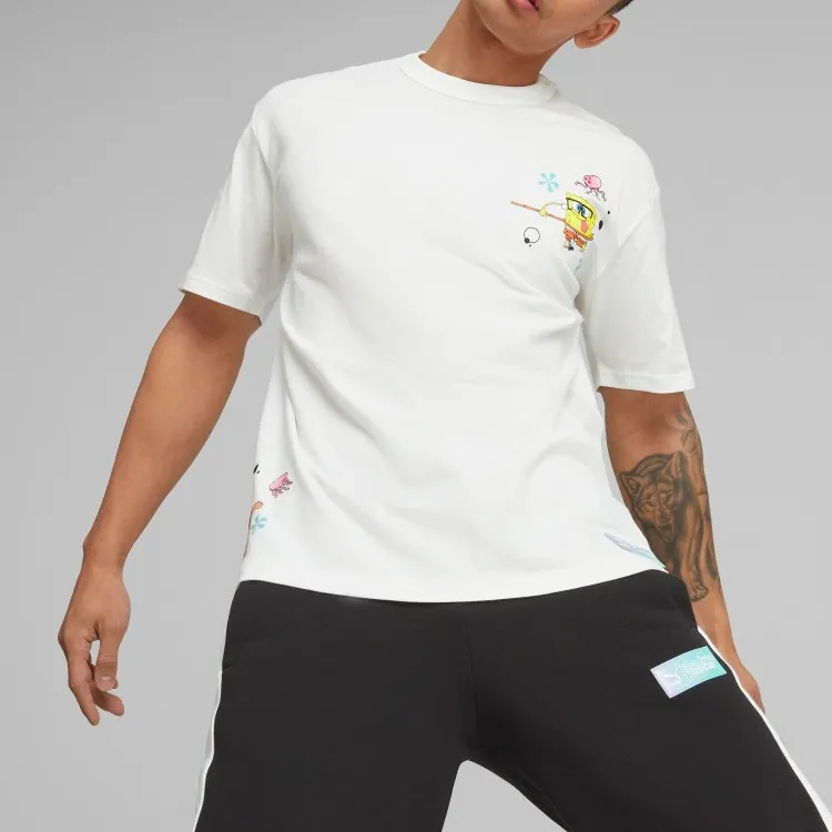 PUMA X SPONGEBOB T Shirts Unisex White-3
