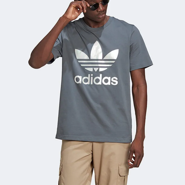 Adidas Originals Trefoil T Shirts Men Oxide Blue-2