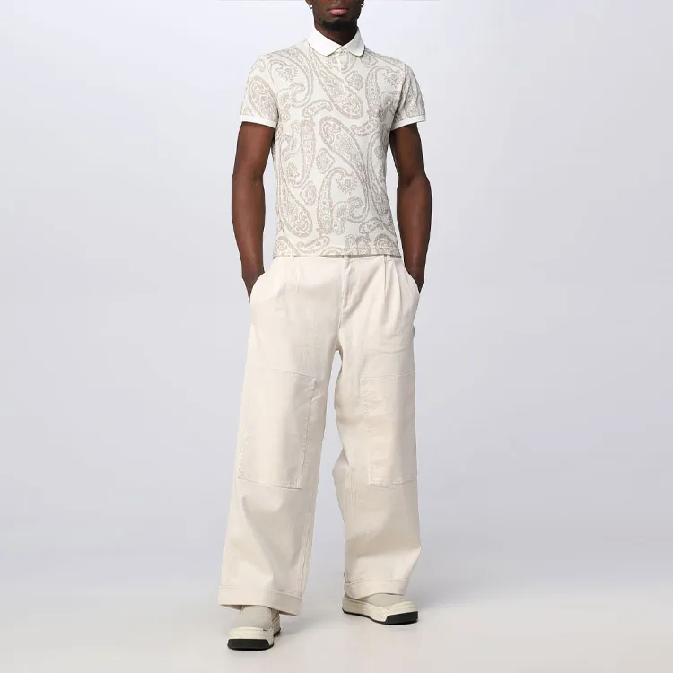 ETRO Wide Leg Turn Up Hem Trousers-1