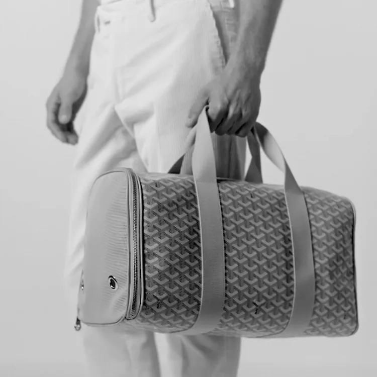GOYARD VOLTIGEUR Canvas With Calfskin Pet Carrier, On The Go Luggage Bag, Carry on Bag Medium Size Unisex Gray-2