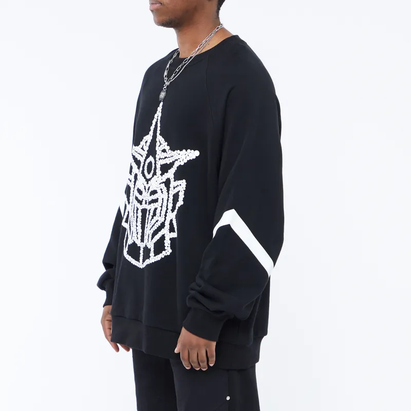 FANBIOU FW21 Crew Neck Loose Fit Sweatshirt Unisex Black-4