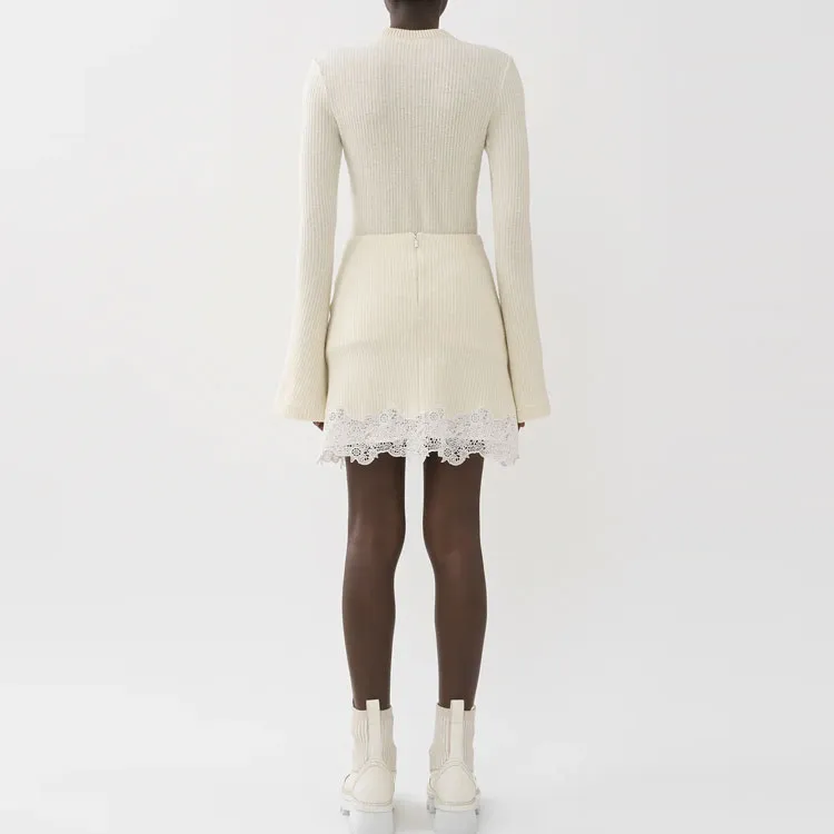 Chloé Lace Detailed Flared Mini Skirt-2