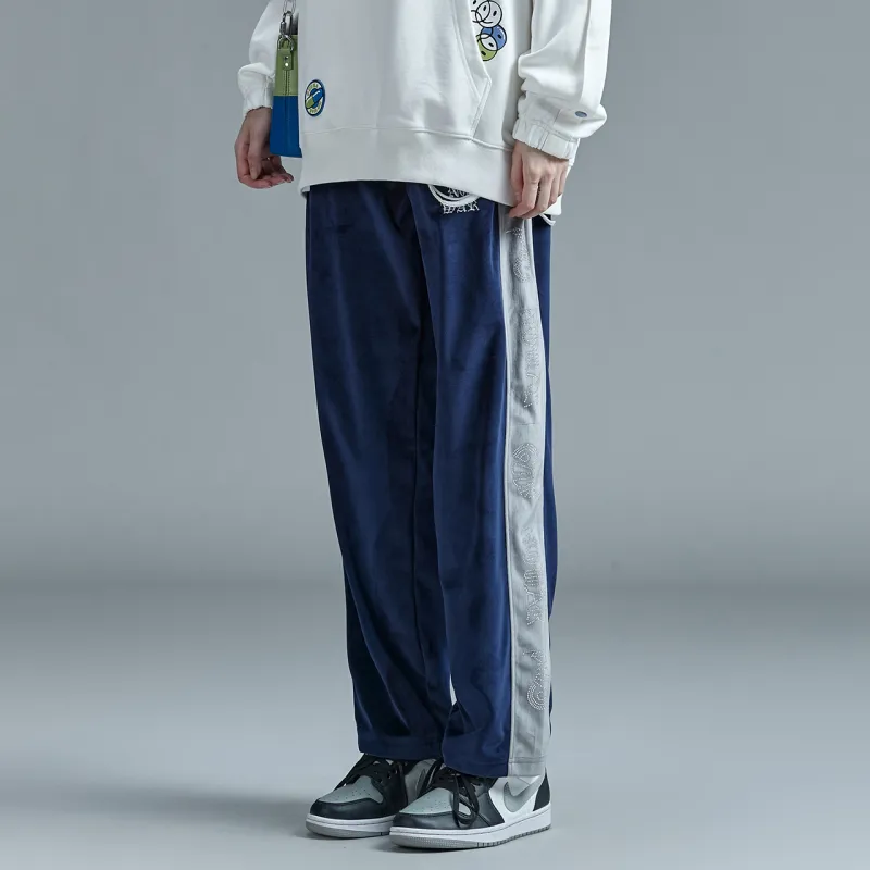 Guuka Knitted Sweatpants Unisex Navy Blue-7