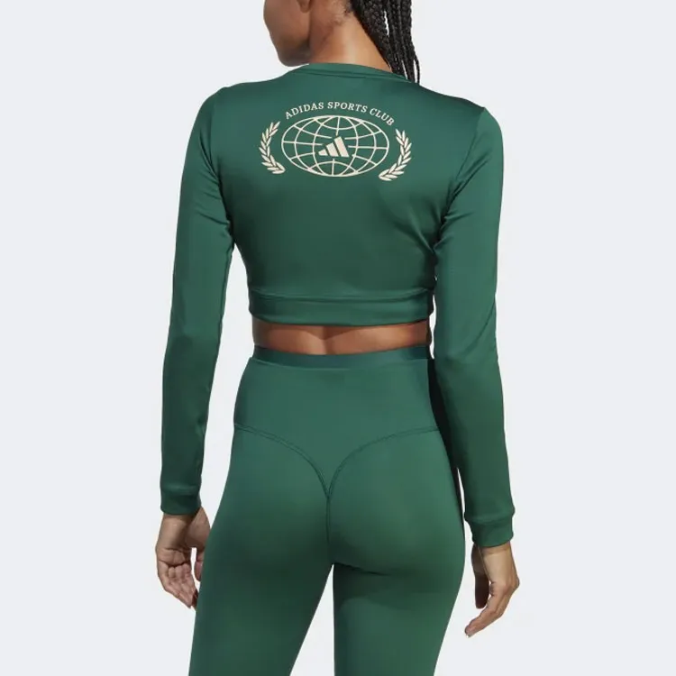 Adidas Crop Tops Women's Green-3