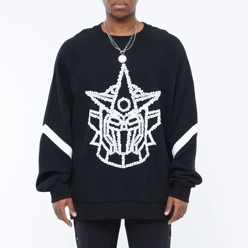 FANBIOU FW21 Crew Neck Loose Fit Sweatshirt Unisex Black-3