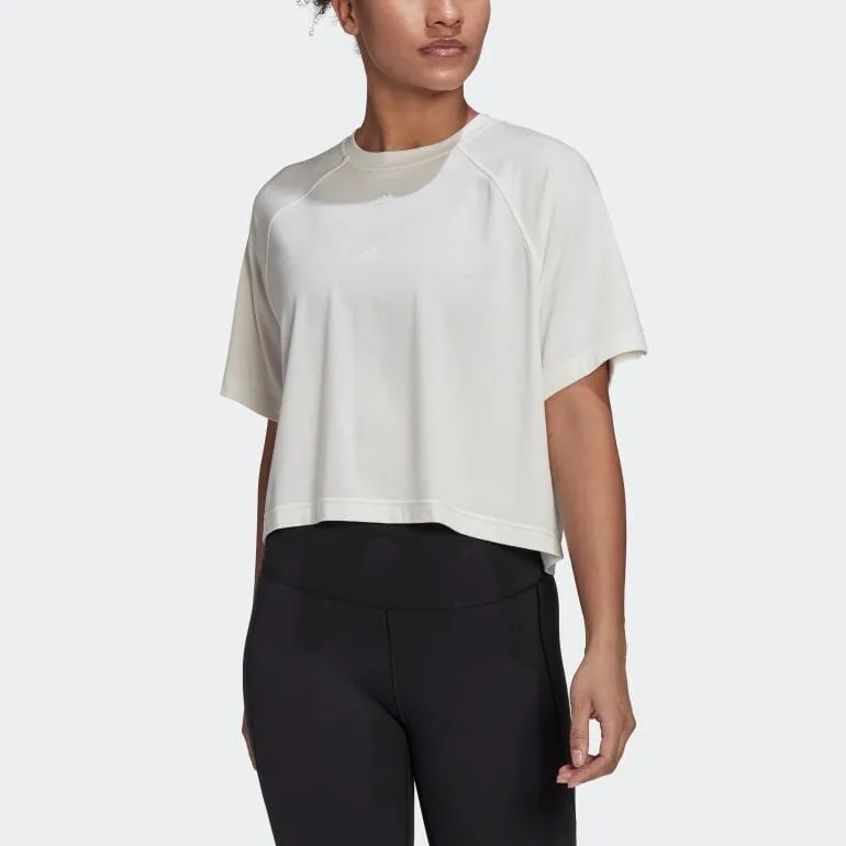 Adidas Crop Tops Women's Gray White-1