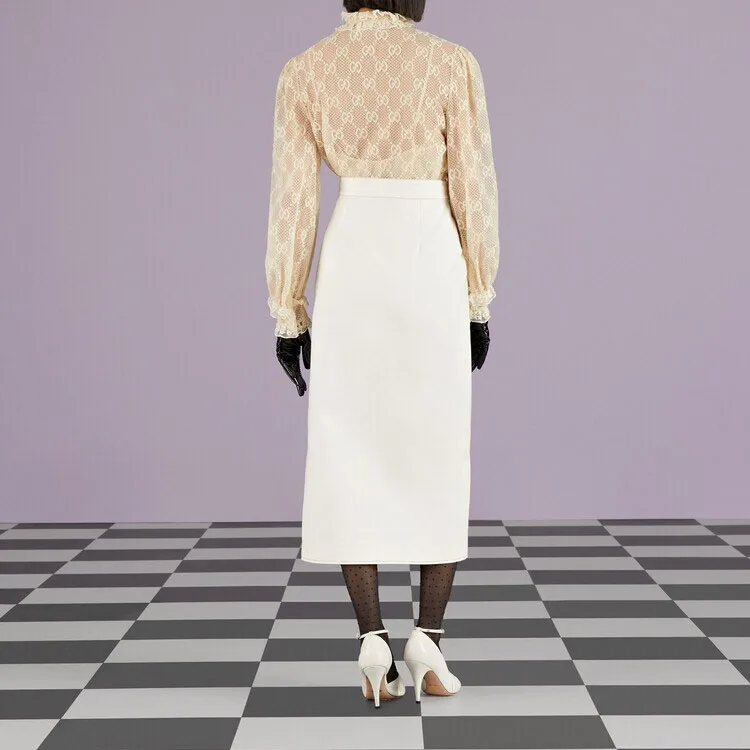 GUCCI Buttoned Pencil Skirt-2