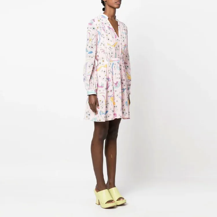 MOSCHINO Floral print Long sleeved Mini Dress-3