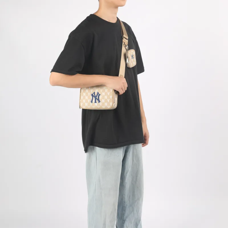 MLB Monogram Collection Polyester Camera Bag Combo Bag Crossbody Bag Shoulder Bag Unisex Khaki-8