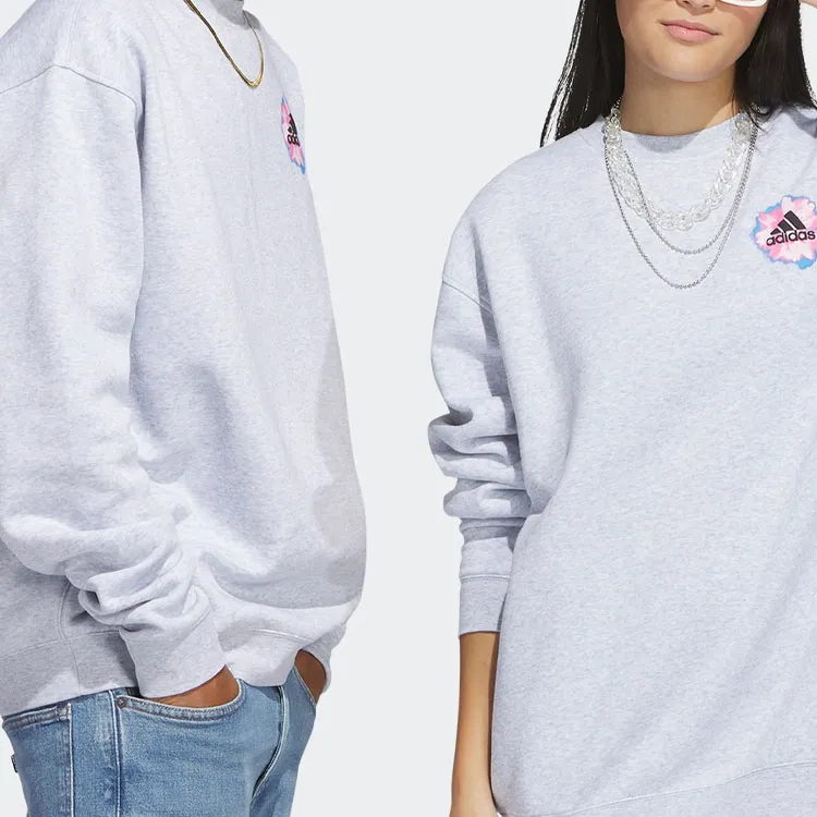 Adidas Sweatshirts Unisex Light Heather Gray-4