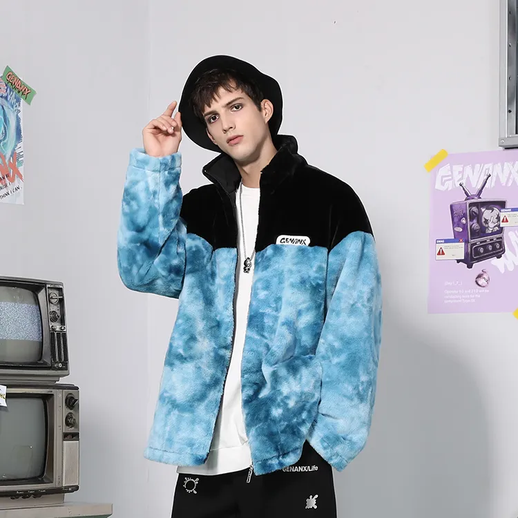 GENANX Jacket Unisex Black Blue-4