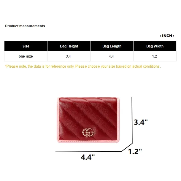 GUCCI Leather Wallet Women's Red-6