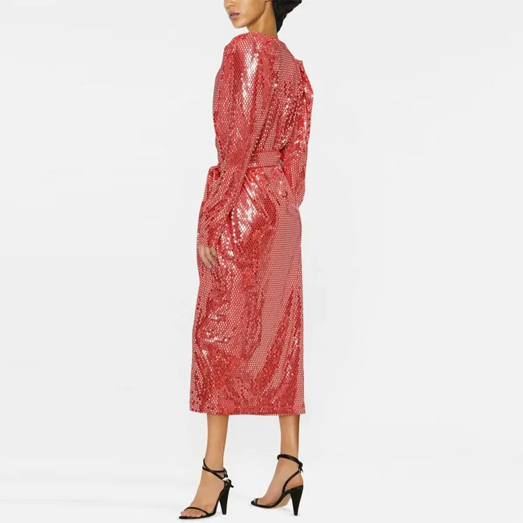 Rotate Bridget Metallic Midi Dress-3