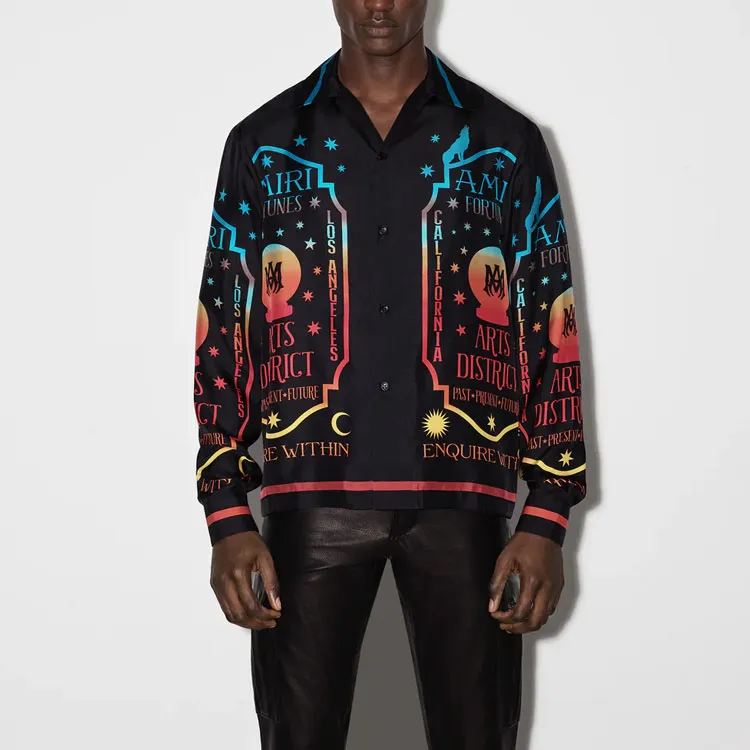 AMIRI Fortune Long Sleeve Bowling Shirt-1