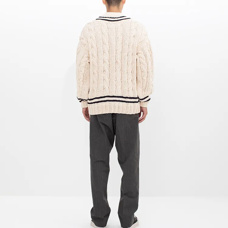 Visvim Cable Knit V Neck Jumper-7