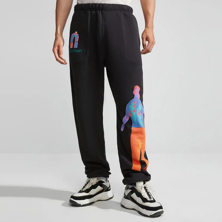 CALVIN KLEIN Simple Collection Knitted Sweatpants Unisex Space Black-3