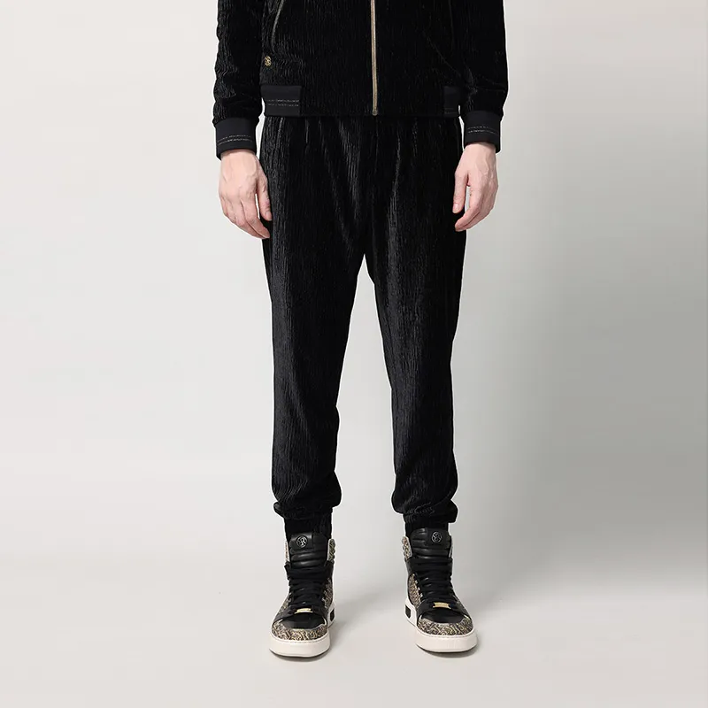RARE Knitted Sweatpants Men Black-3