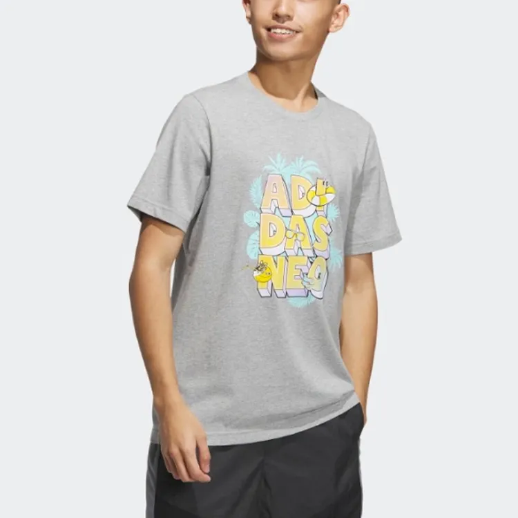 Adidas Neo T Shirts Men Medium Heather Gray-3