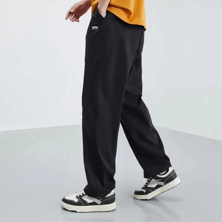 ANTA Skateboard Casual Pants Men Black-4