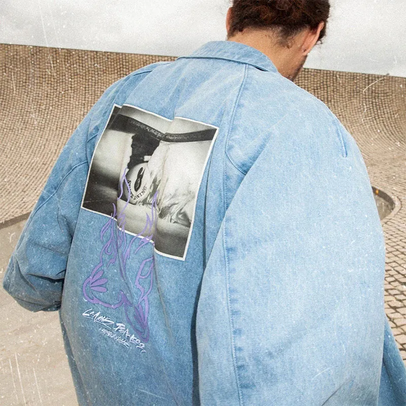 LiNing Denim Jacket Men's Light Blue Denim-2