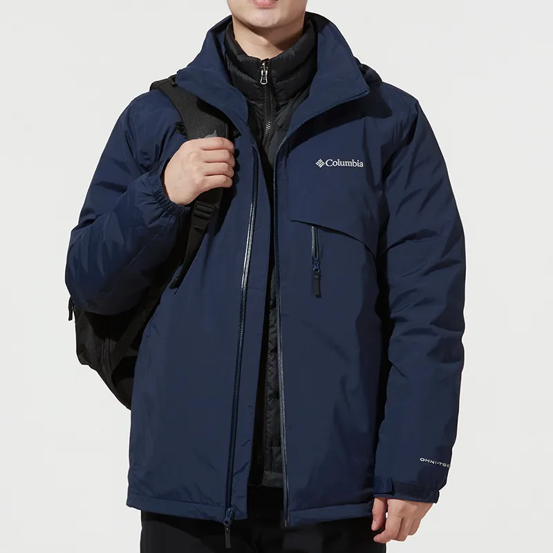 Columbia Omni Heat Waterproof And Windproof To Keep Warm Windbreaker Jacket Men's Blue-3