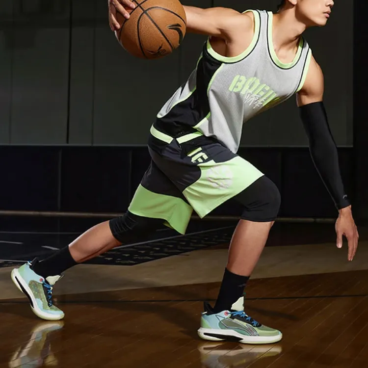 LiNing Badfive Basketball Shorts Men's Frosty Green Pine Ink Green-2