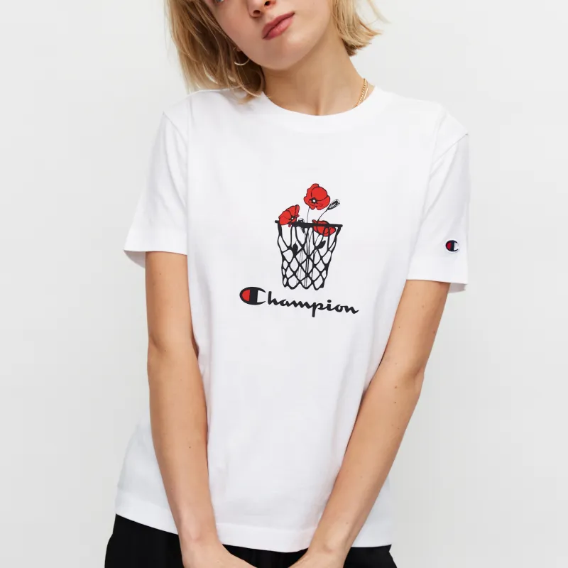 Champion Drop Shoulder Sleeve T-Shirt Women's White-4