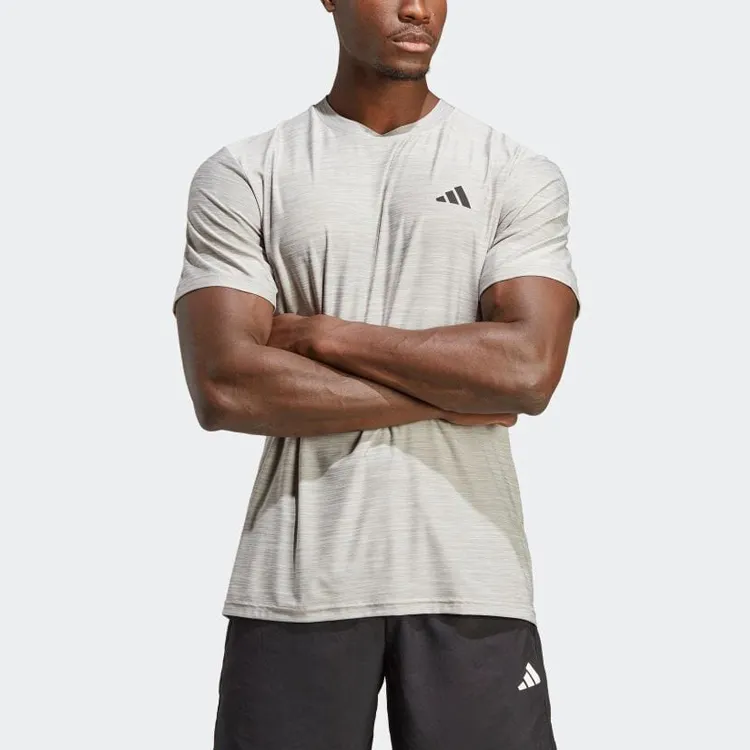 Adidas T Shirts Men Gray White-1