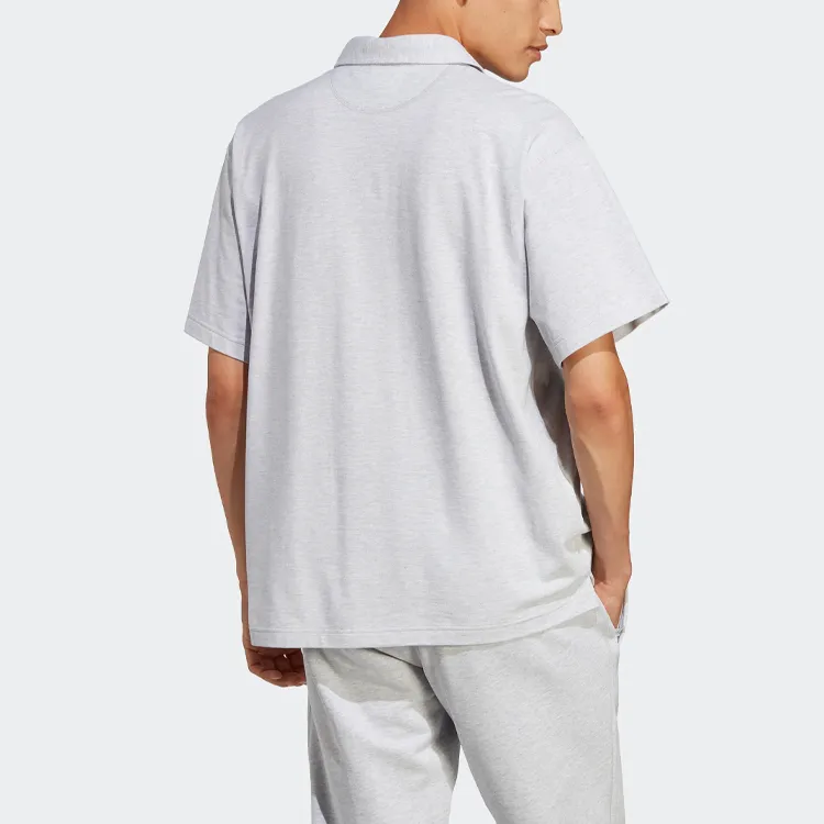 Adidas Originals Essentials Polo Shirts Men Light Heather Gray-2