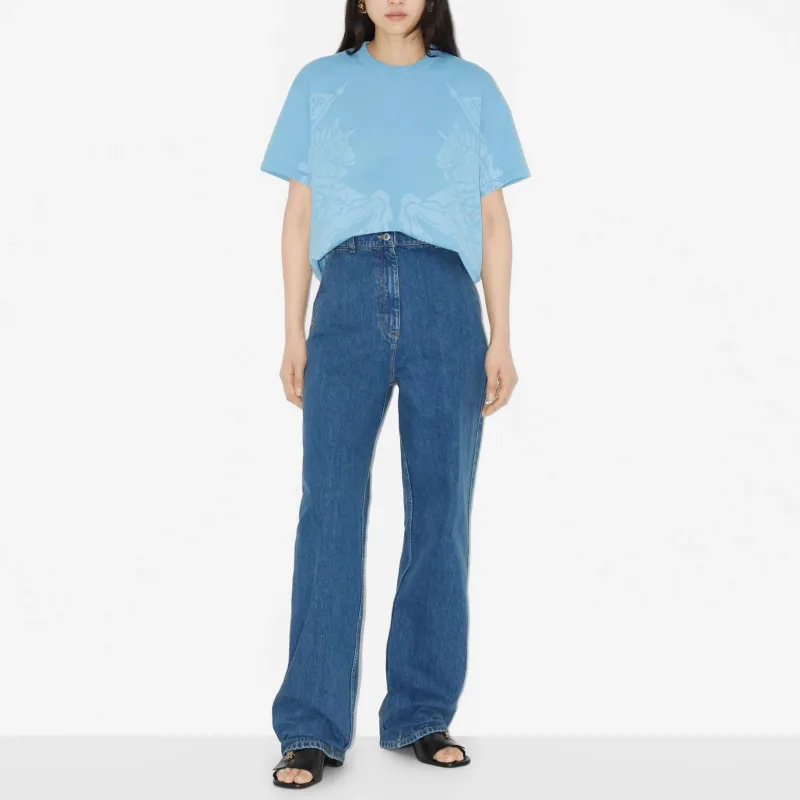 Burberry Equestrian Knight T Shirt Light Blue-1