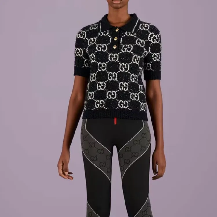 GUCCI GG print Cotton Polo Top-2