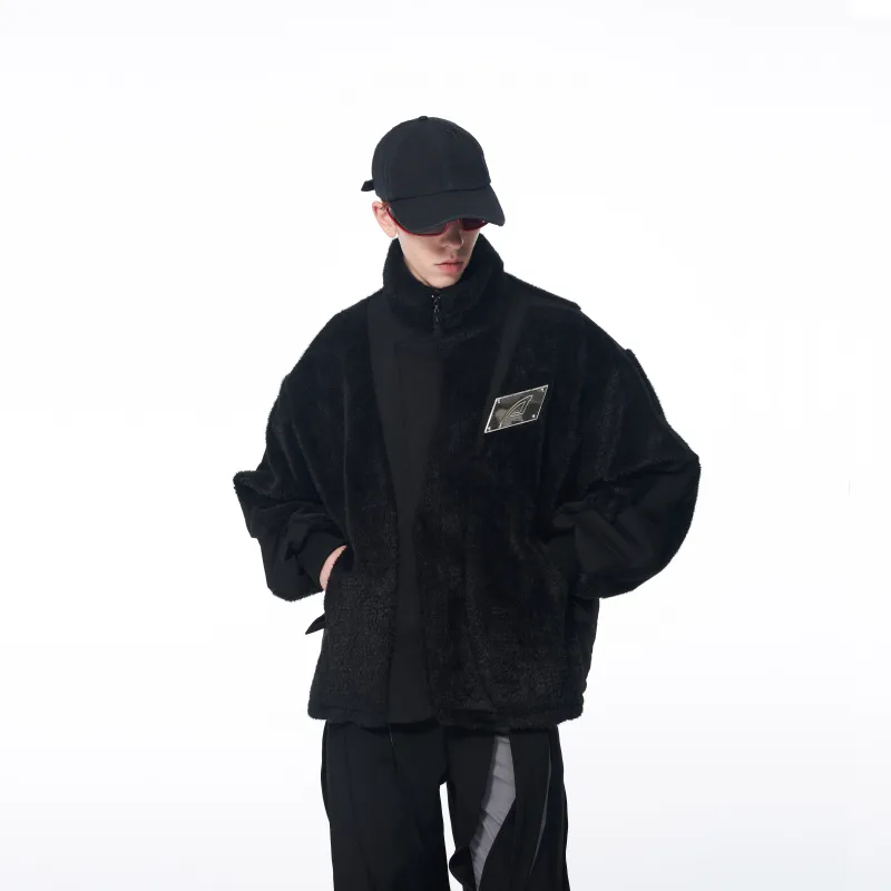 BLINDNOPLAN Solid Color Stand Collar Loose Fit Puffer Jacket Unisex-6