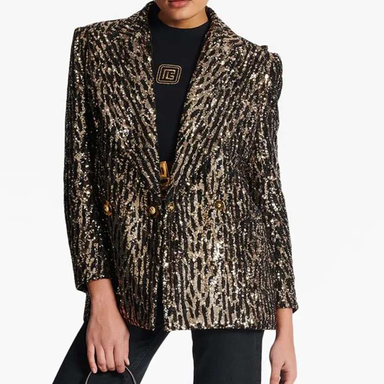 BALMAIN Sequin embellished Double breasted Jacket-2
