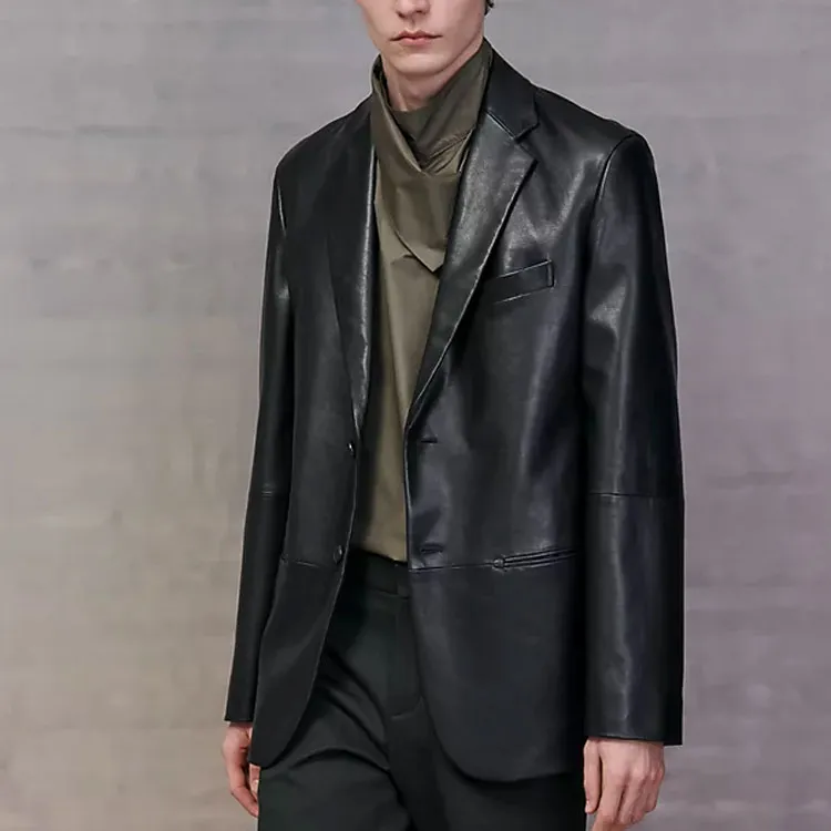 HERMES SS23 Leather Jacket Men's Black-1